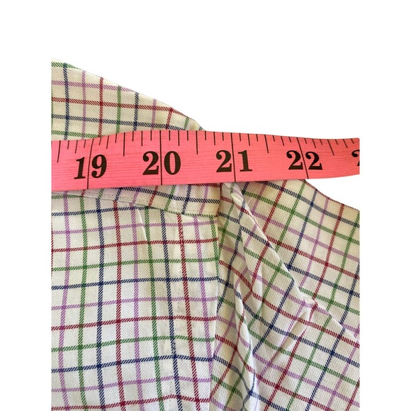 Austin Reed London Mens XL White Check Multi-Color Shirt Long Sleeve Button Up - Picture 4 of 7